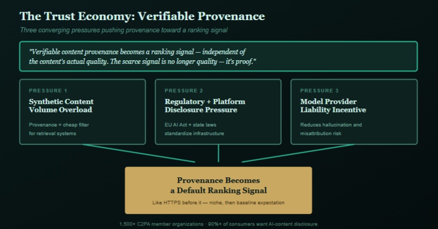 The Trust Economy: Verifiable Provenance as a Ranking Signal